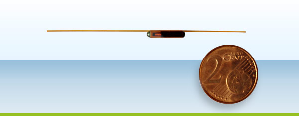 A RFID column recognition in size comparison with a 2-cent coin