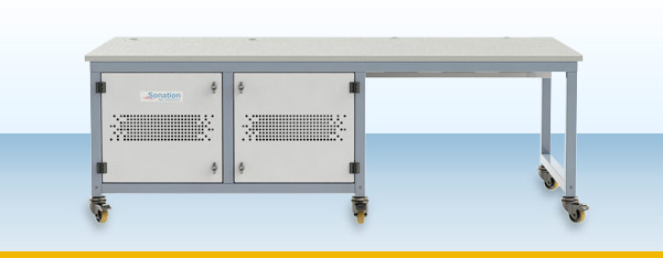 QE series laboratory equipment table with double left-sided soundproofing